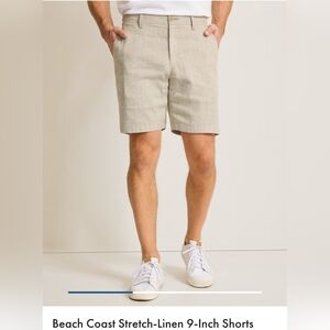 Tommy Bahama Light Tan Men's Beach Coast Linen 9"  Shorts. Sz 38 X 9